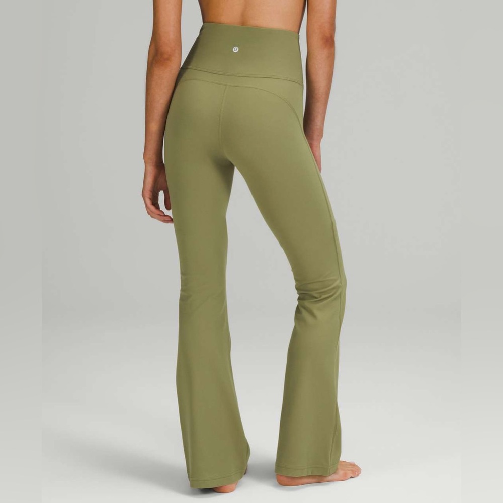 Lululemon Groove Super High-Rise flared pant nulu in bronze green